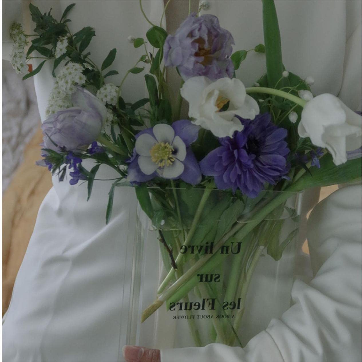 Feliciay Clear Acrylic Flower Vase - Crystal Transparent Book-Shaped Vase for Home Decor, Bookshelf & Bedroom | Perfect for Floral Arrangements, Wedding Centerpieces & Office Desk Decor