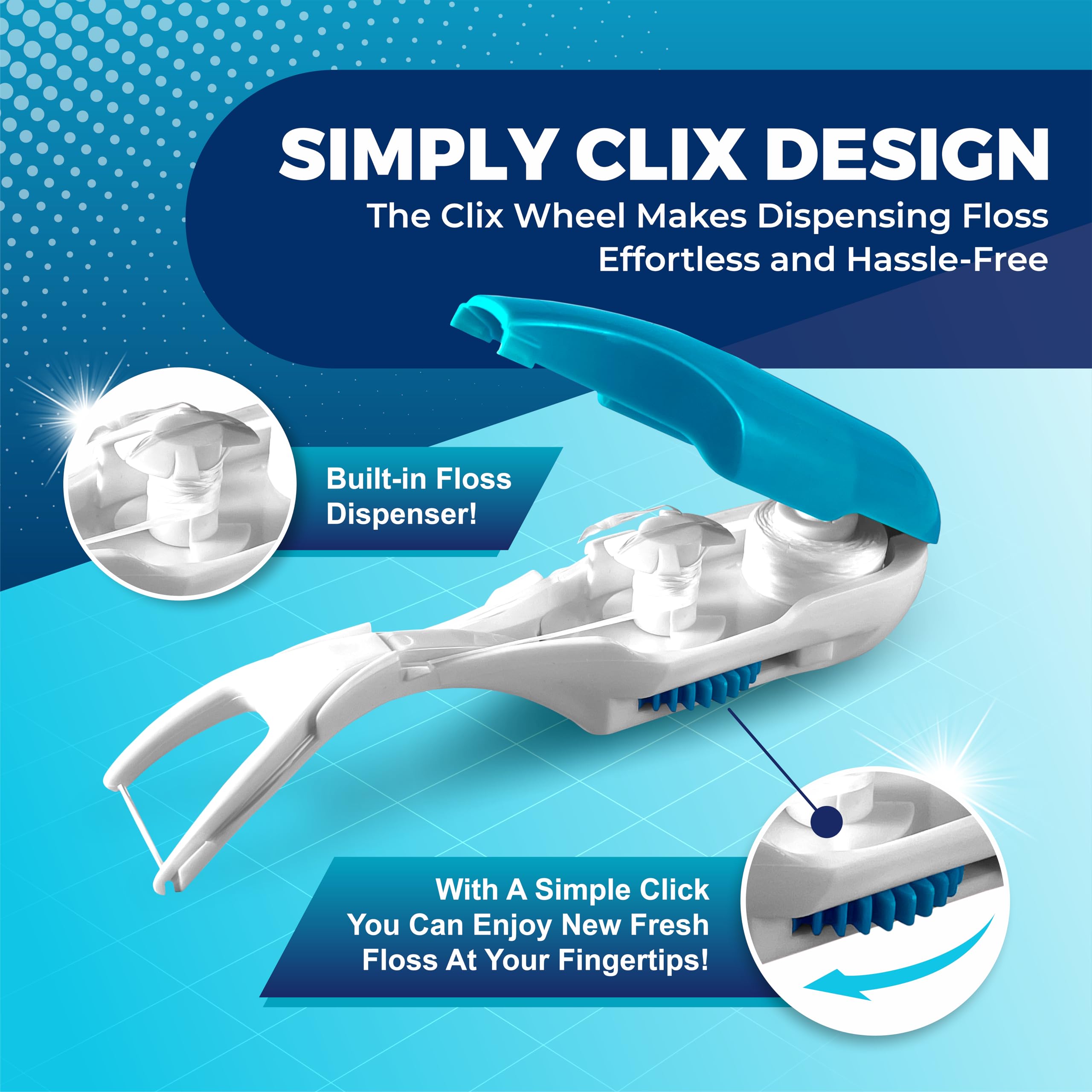 Electric Water Flosser for Teeth Cleaning - Rechargeable Cordless Dental Flosser with 4 Tips & Travel Case - Waterproof IPX7 Oral Irrigator for Braces, Gums & Plaque Removal - Perfect for Home & Travel Use (Light Blue)