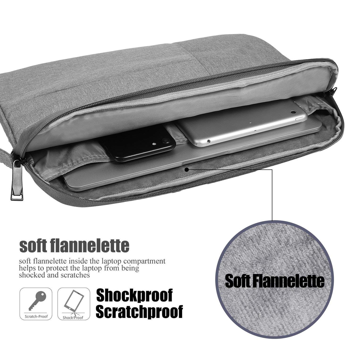 Premium 11 Inch Canvas Tablet Sleeve Case with Handle - Compatible with iPad Pro 12.9