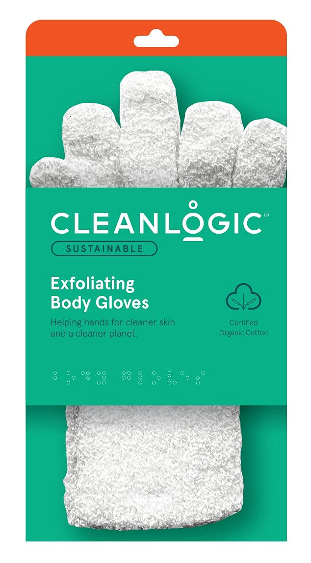 Cleanlogic Exfoliating Bath Gloves (2-Pack) - Premium Loofah Gloves for Deep Cleansing & Skin Renewal - Perfect for Shower, Spa & Body Scrub