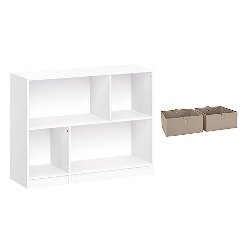 White With 2 Taupe Bins