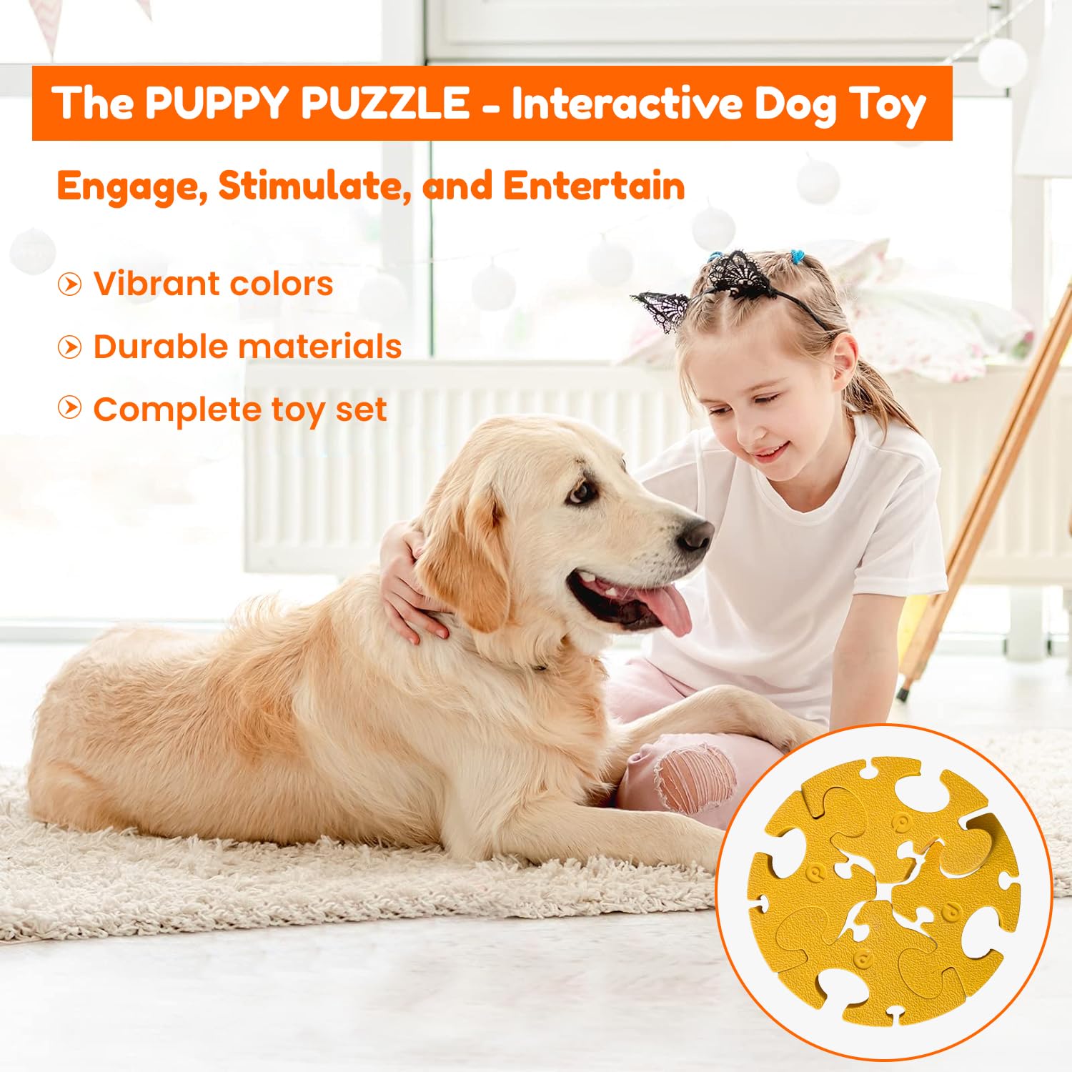Interactive Dog Puzzle Toy for Smart Dogs - IQ Enrichment & Brain Stimulation Treat Dispenser - Food Puzzle for Small, Medium & Large Dogs & Puppies - Perfect for Boredom Relief & Mental Exercise at Home or Travel