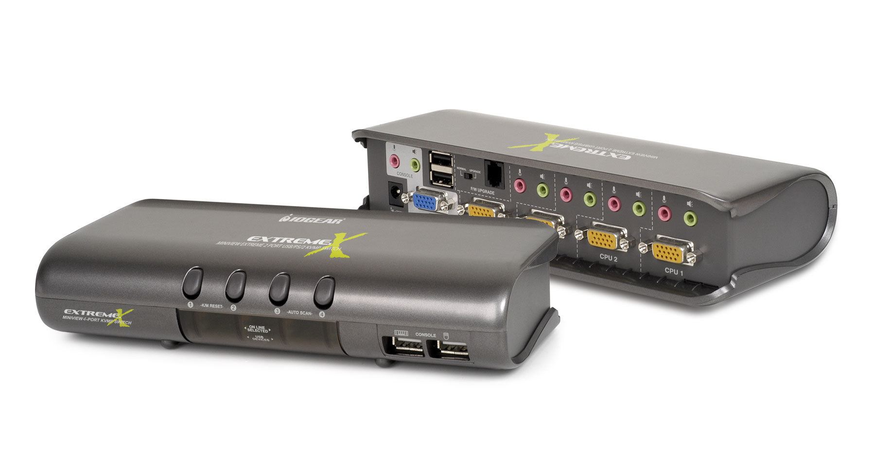 4 Port MiniView™ Extreme Multimedia KVMP Switch with Cables - Control 4 Computers from 1 Keyboard/Mouse/Monitor for Home Office & Gaming Setup