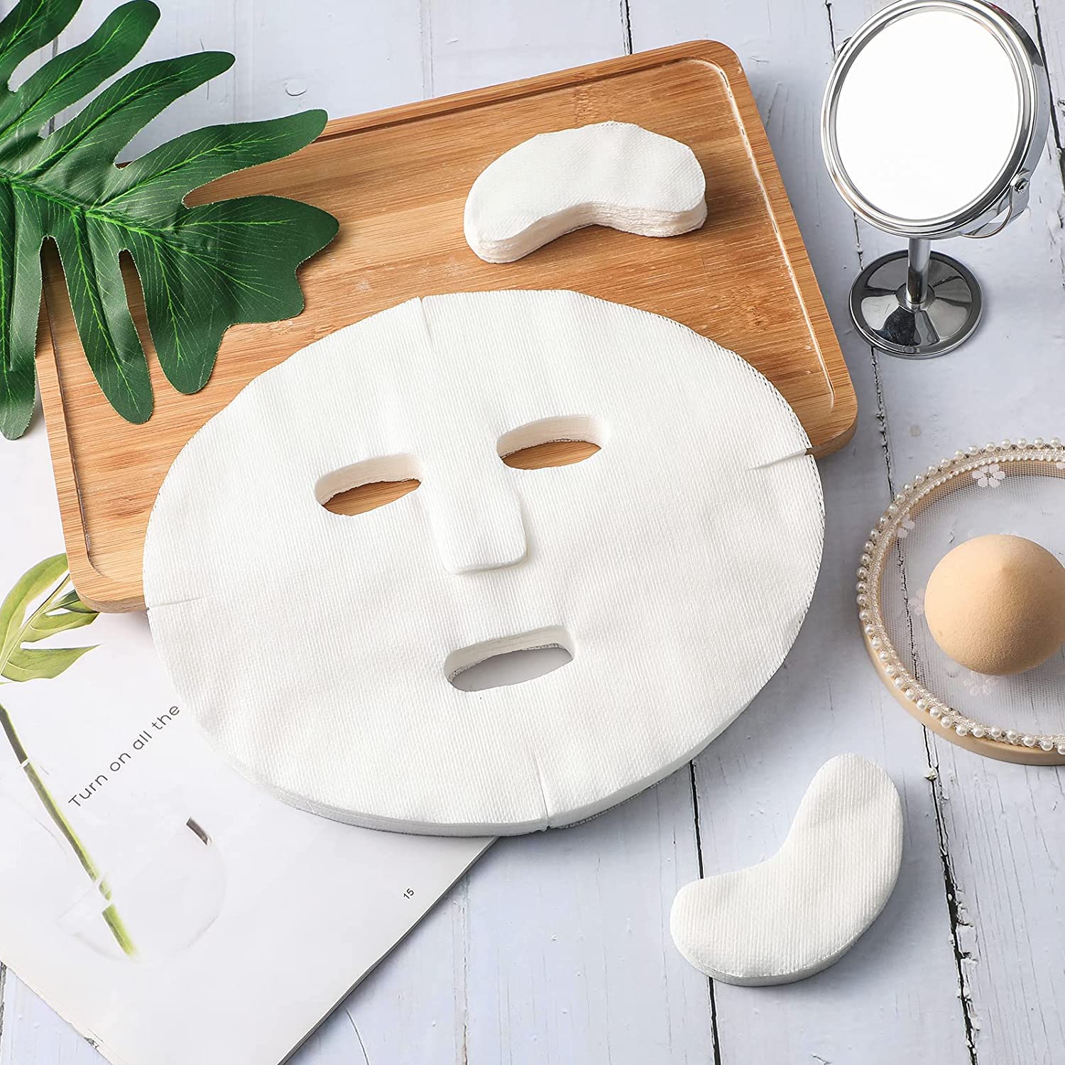 100Pcs Cotton Face Mask Sheets - Natural DIY Facial Sheet Masks for Skin Care & Spa | Dry Facial Mask Papers for Hydration, Brightening & Relaxation at Home