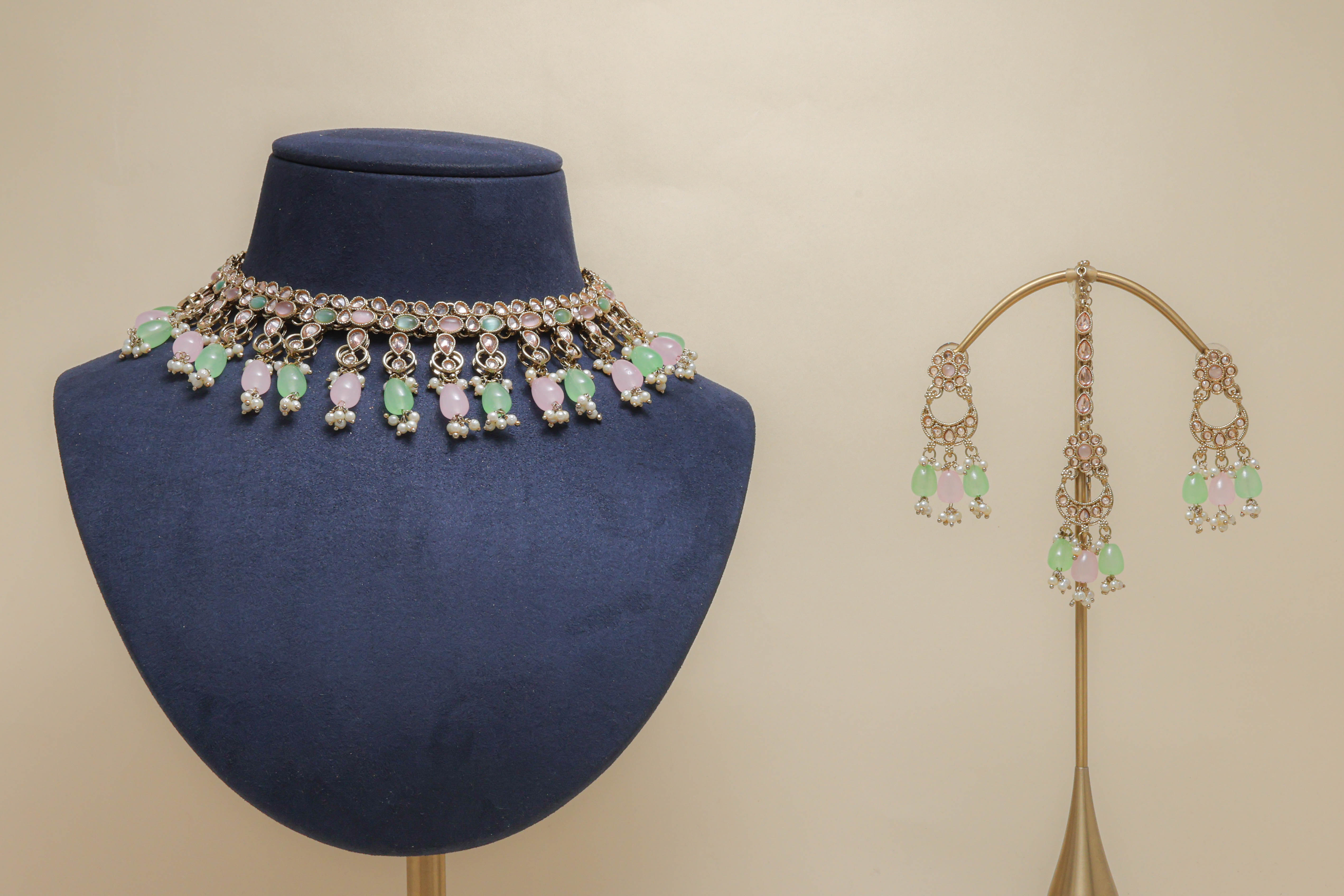 Tanya Polki Full Set Jewelry | Elegant Indian Bridal Necklace & Earrings Set for Weddings & Special Occasions