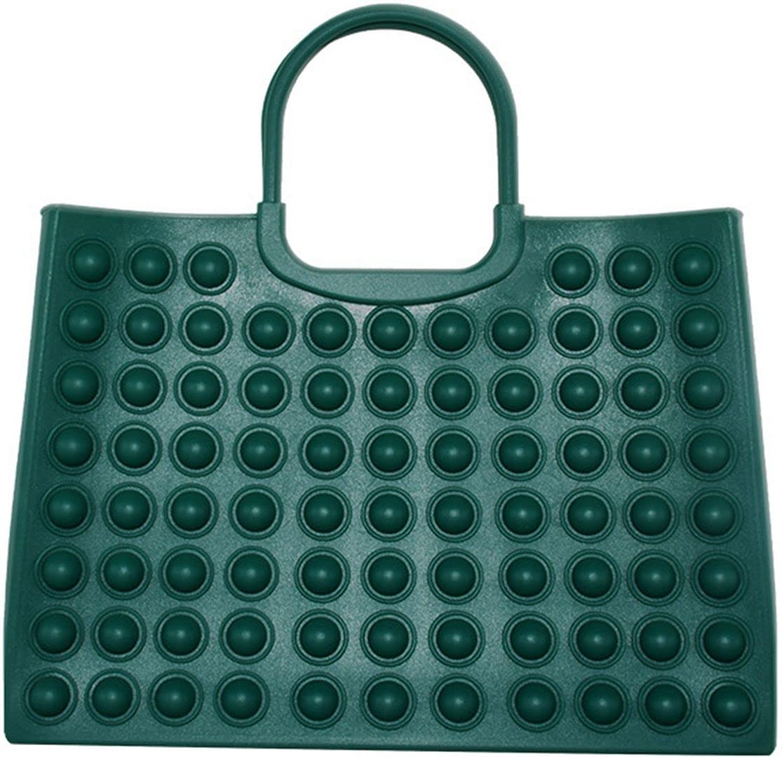 QZUnique Pop Purse Fidget Tote Bag - Push Bubble Silicone Handbag for Women & Ladies - Stress Relief Decompression Satchel with Top Handle - Perfect for Anxiety Relief, Office, Travel and Daily Use