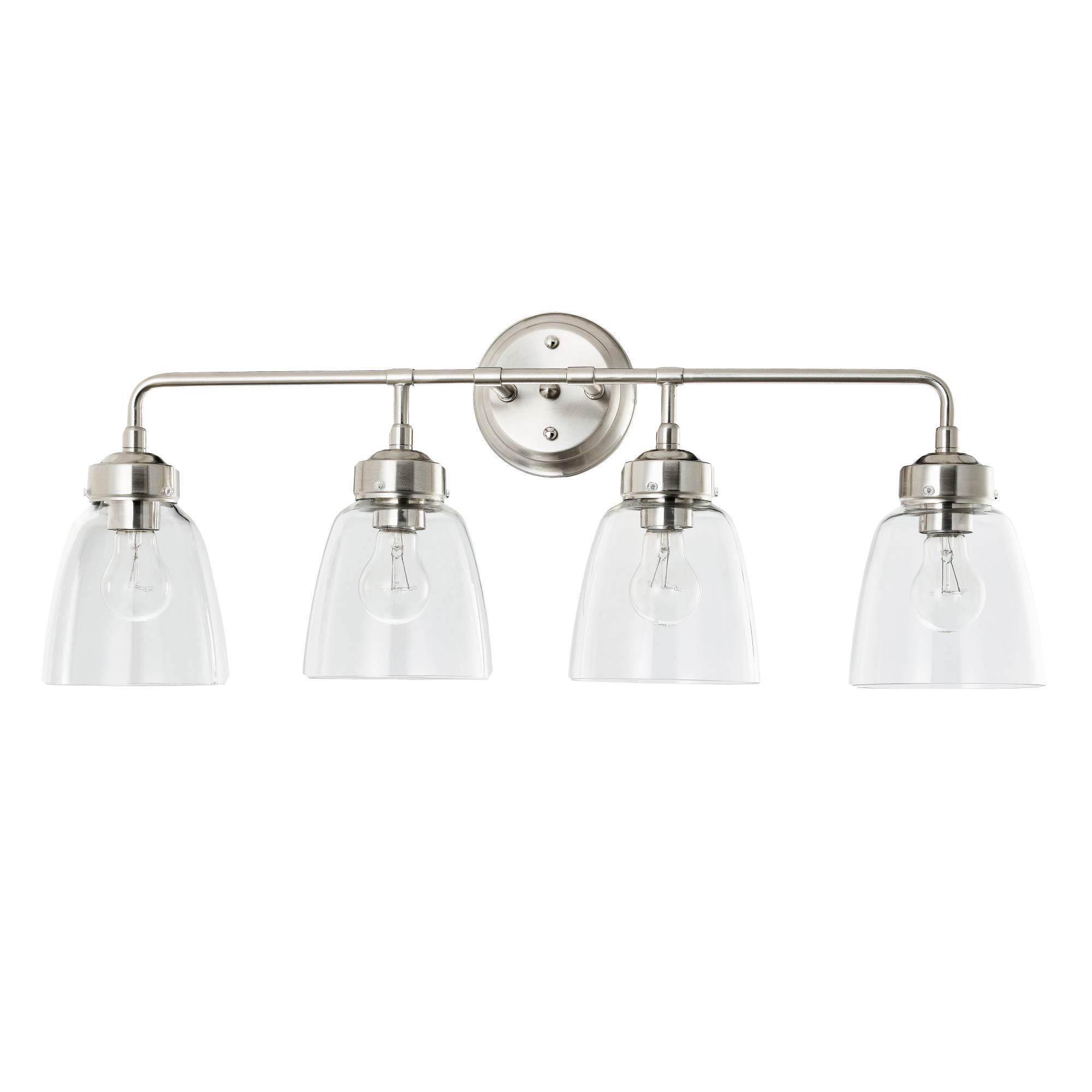 Helena Bathroom Vanity Light Fixture in Satin Nickel Finish - Perfect for Modern Bathroom and Vanity Lighting Upgrade