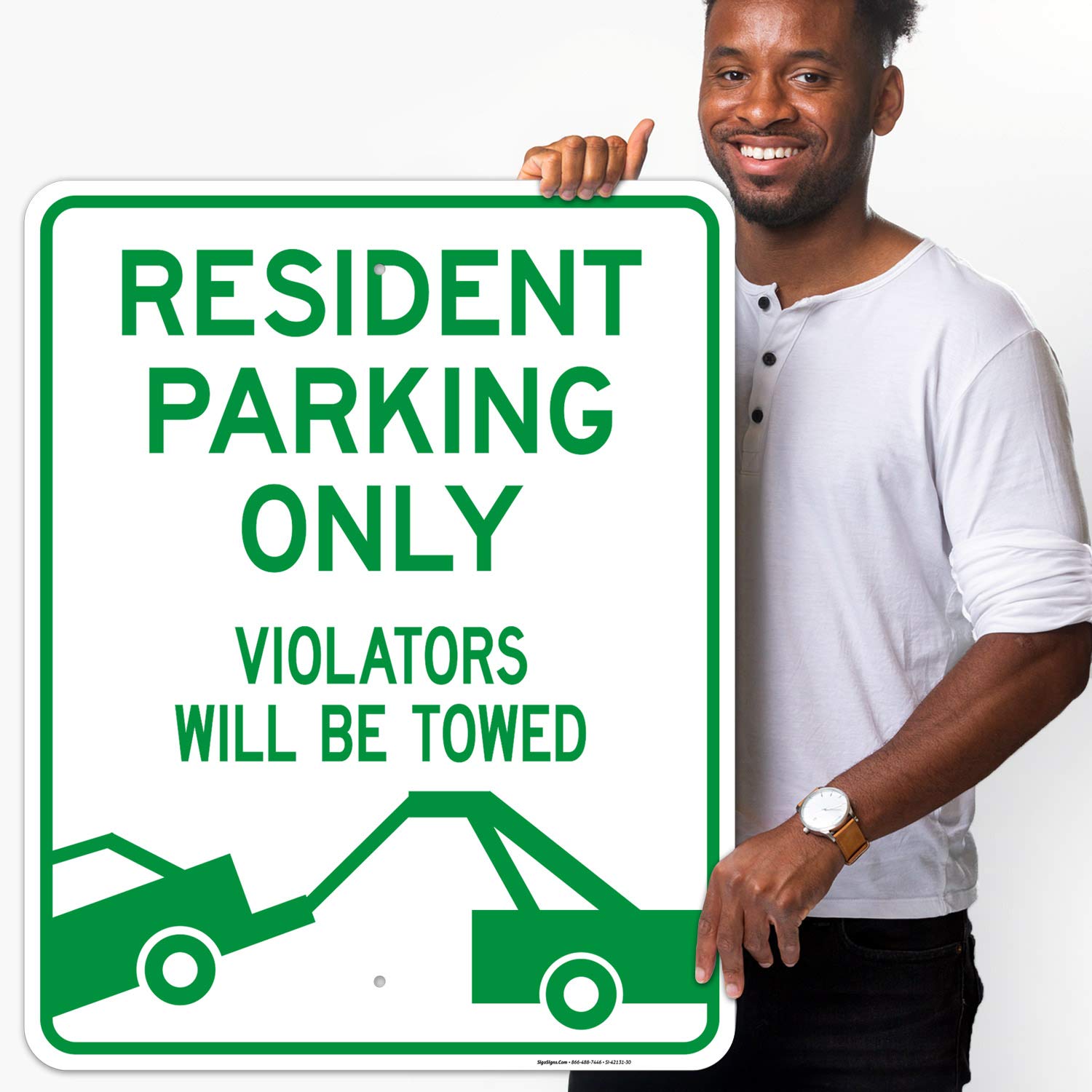 Resident Parking Only Sign - 24x30 Inches - Rust-Free .063 Aluminum - Fade Resistant - Indoor/Outdoor Use - Made in USA - Perfect for Apartment Complexes, Condos & Private Driveways