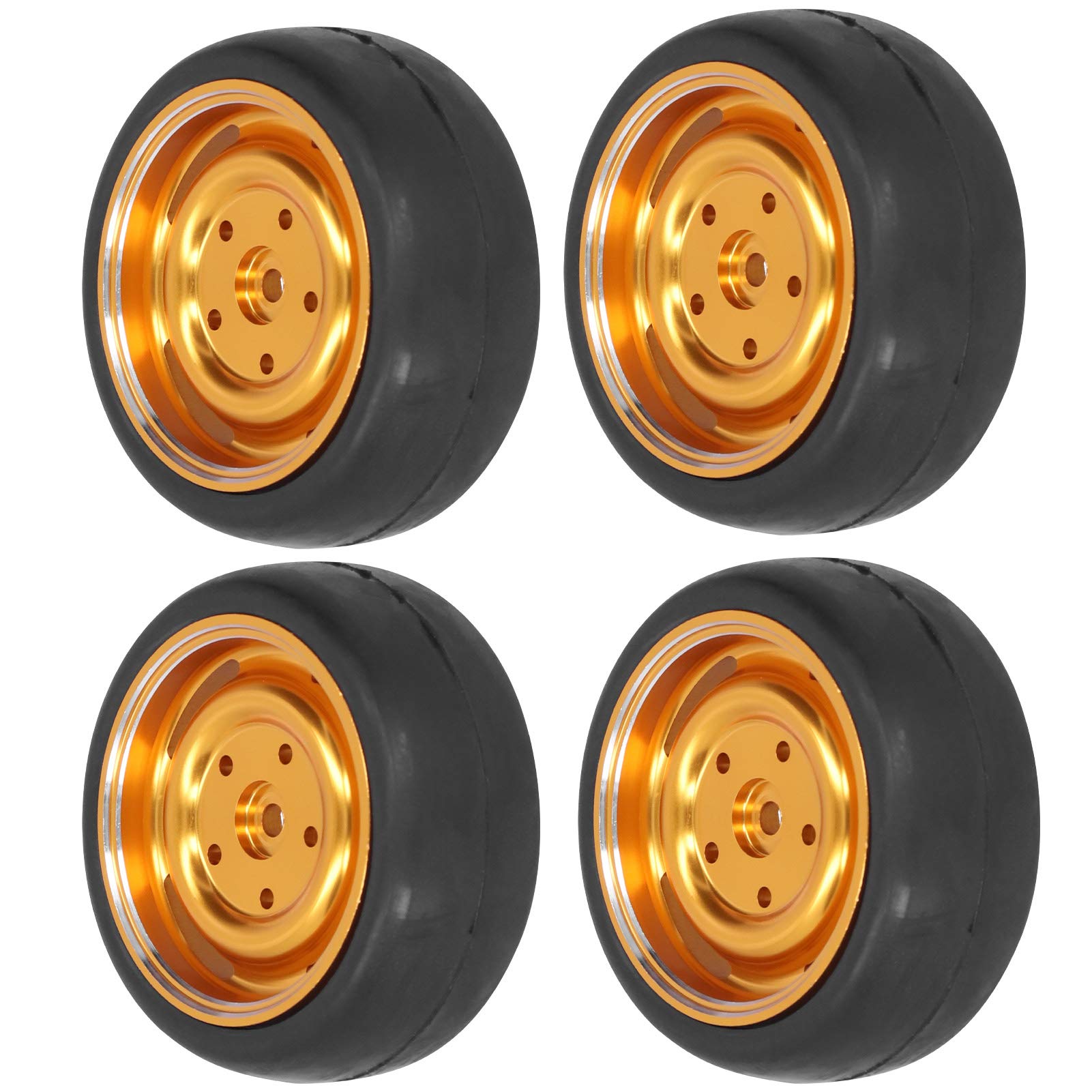 VGEBY 4pcs RC Tires 63mm - Soft Rubber Tires with Metal Wheel Hub & Adapter Kit - Compatible with WPL D12 RC Truck - Durable Off-Road Replacement Parts for Crawling, Racing & Outdoor RC Adventures