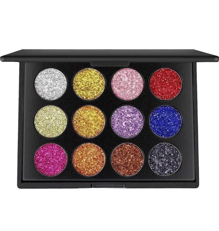 ZOOMIQUE 12-Color Glitter Eyeshadow Palette with Blender & Brushes - Perfect for Party & Night Out Makeup