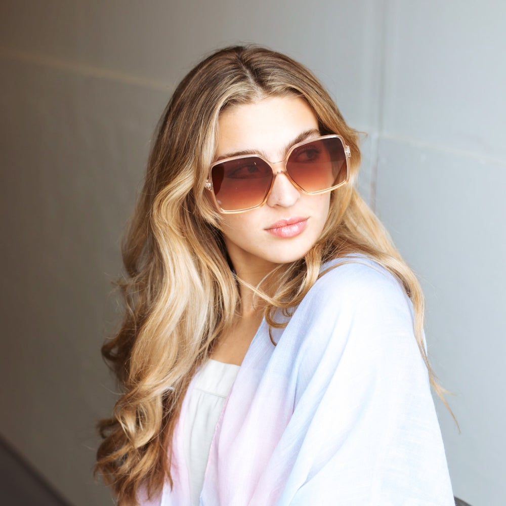 Hanna Hexagon Frame Sunglasses for Women - Trendy Retro Cat Eye Sunglasses with UV Protection - Perfect for Beach, Driving, and Outdoor Activities