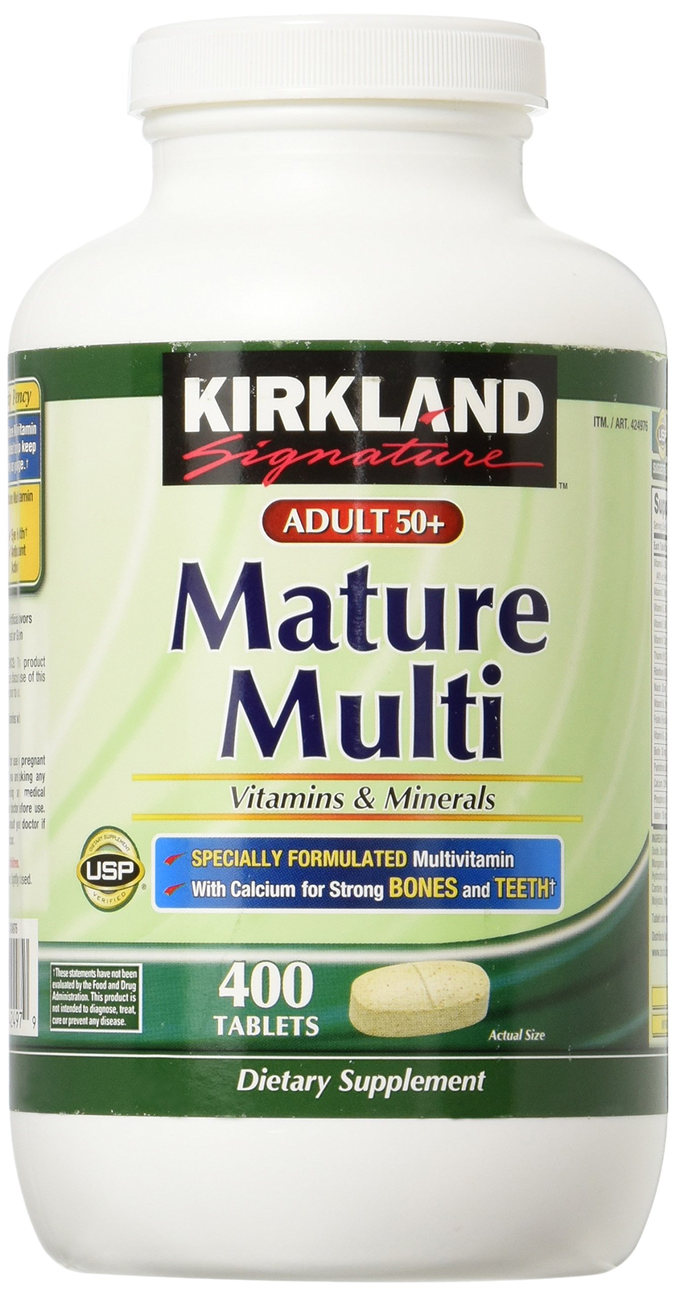 Kirkland Signature Adult 50+ Multivitamin & Mineral Supplement - 400 Tablets (5 Pack) | Daily Immune Support & Bone Health for Seniors | Perfect for Active Adults & Mature Lifestyle