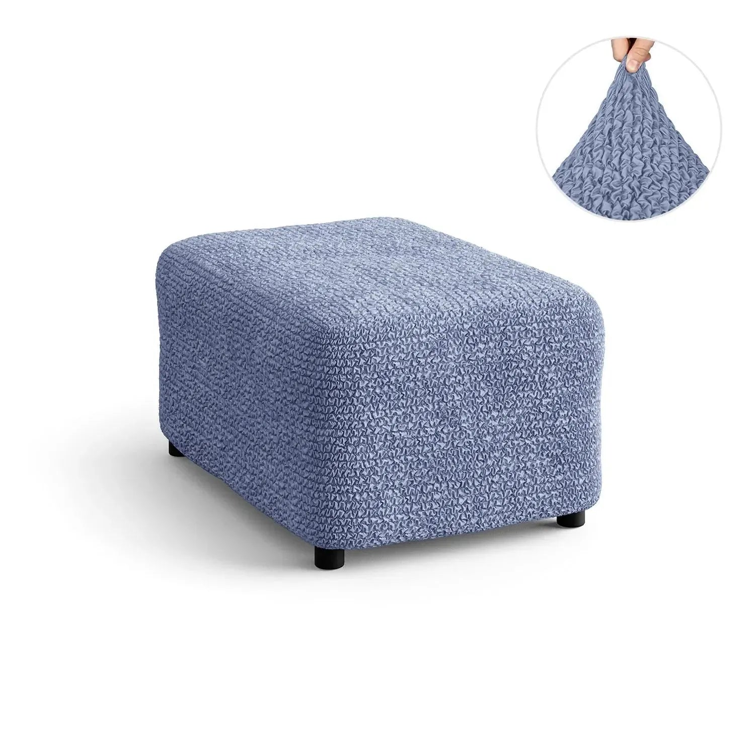 Microfiber Ottoman Slipcover Medium Size - Stretchable Furniture Cover for Living Room, Bedroom & Office - Easy to Clean & Durable Home Decor