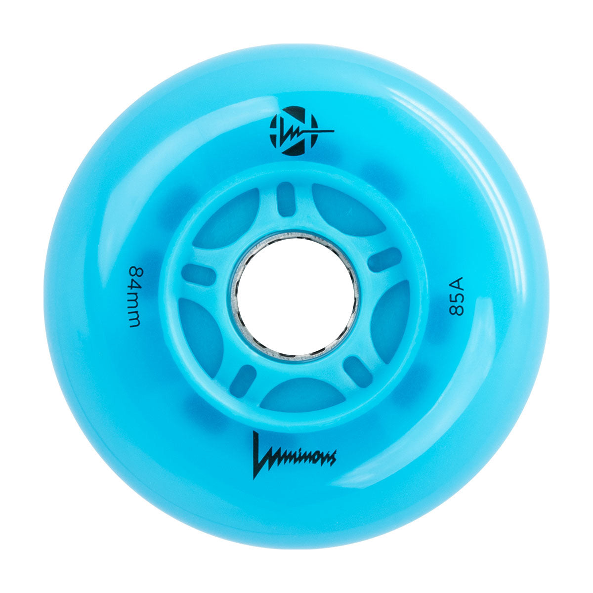 Luminous LED Inline Wheels 84mm - Pack of 4 for Skateboards, Roller Skates & Night Sports - Glow in The Dark Wheels for Safe Nighttime Skating