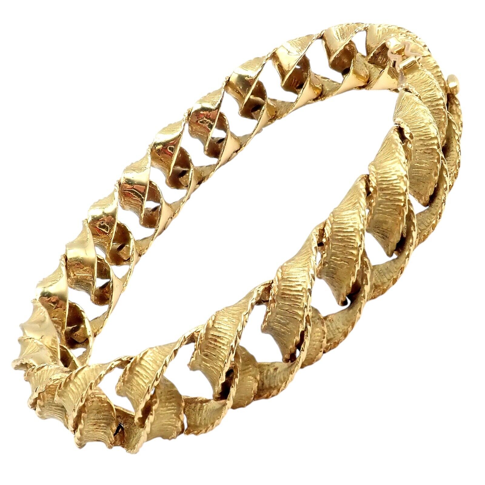 Authentic Vintage Tiffany & Co 18k Yellow Gold France Ribbon Curb Bracelet from 1987 - Luxury Jewelry Gift for Women, Perfect for Anniversaries & Special Occasions
