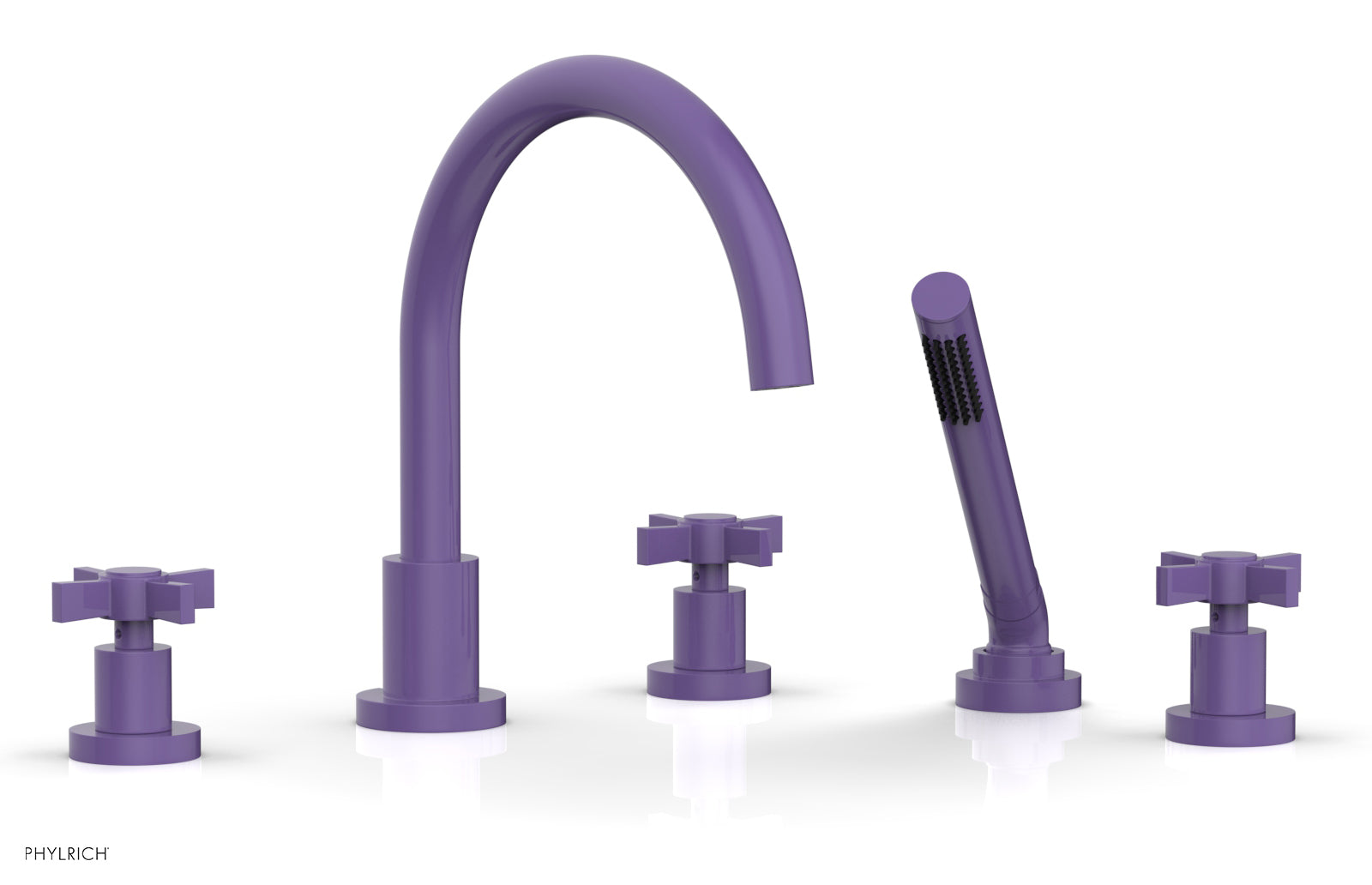 Premium Deck Tub Set with Hand Shower - Durable Blade Cross Handles (Model D2137C1) for Outdoor Bathing & Relaxation in Gardens, Patios or Poolside Areas