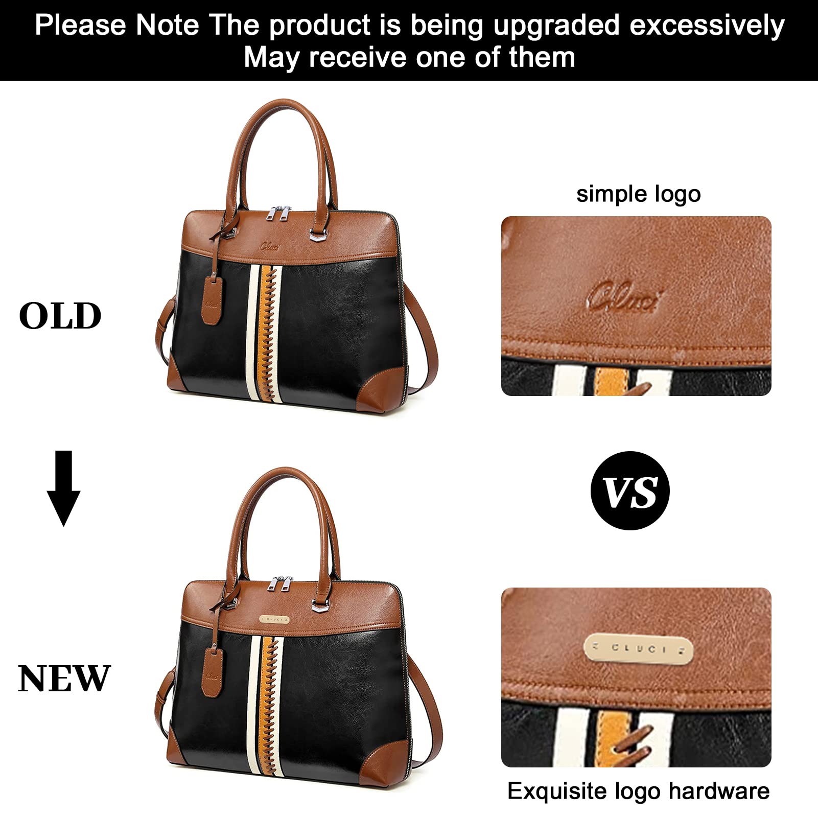 CLUCI Genuine Leather Briefcase for Women - 15.6 Inch Laptop Business Bag, Professional Work Tote with Shoulder Strap - Perfect for Office, Meetings & Business Travel