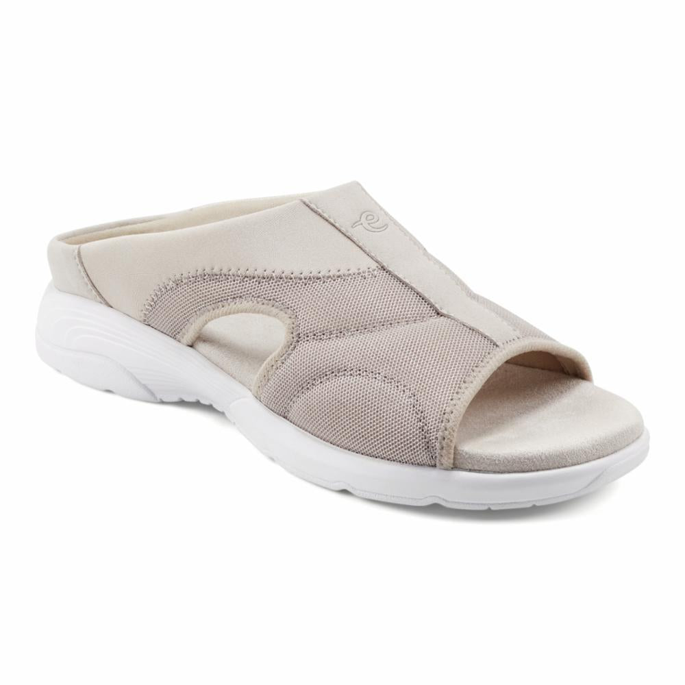Easy Spirit Women's Tine2 Grey M Slip-On Walking Shoes - Comfortable Casual Sneakers for Women with Arch Support - Perfect for Work, Travel & Everyday Wear