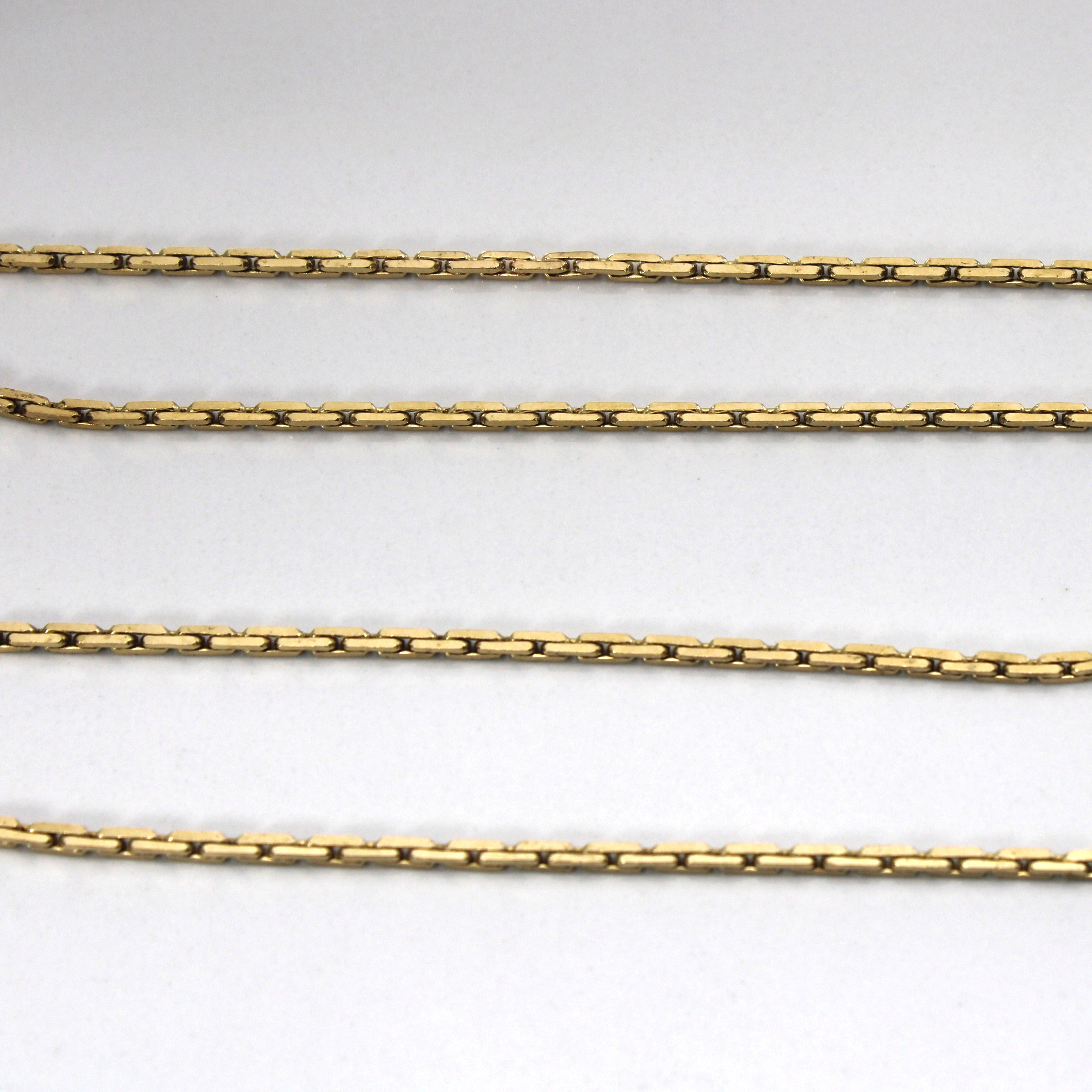 10K Yellow Gold Long Interlocking Chain Necklace - 32 Inch Dainty Layering Jewelry for Women - Perfect for Everyday Wear, Layering & Special Occasions