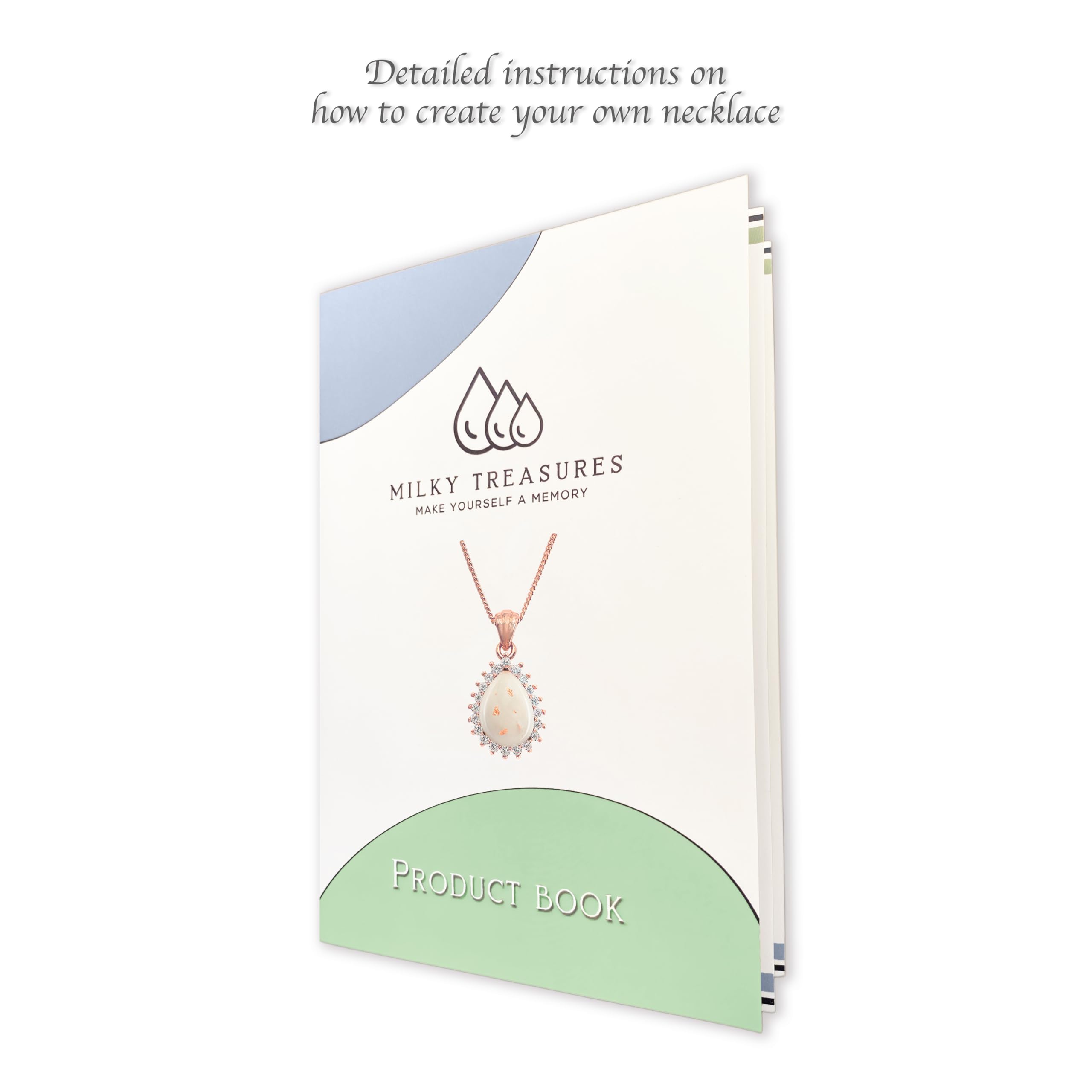 Milky Treasures Teardrop Necklace DIY Breastmilk Jewelry Making Kit - Rose Gold Plated 925 Sterling Silver Pendant | Perfect Breastfeeding Keepsake, New Mom Gift for Baby Shower & Mother's Day | Complete Kit for Creating Cherished Memories
