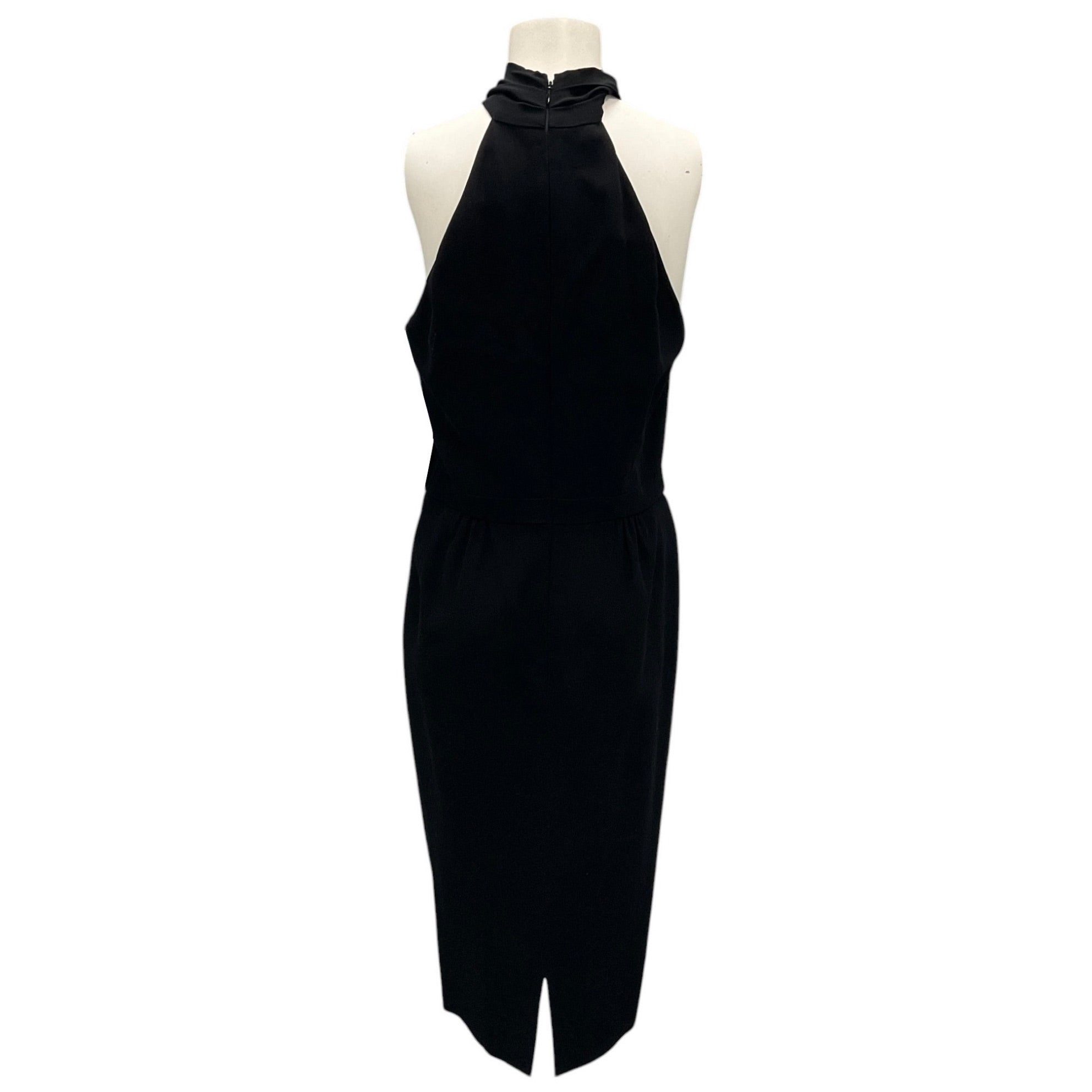 Giambattista Valli Black Sleeveless Crepe Midi Dress - Elegant Cocktail Party & Evening Wear for Women