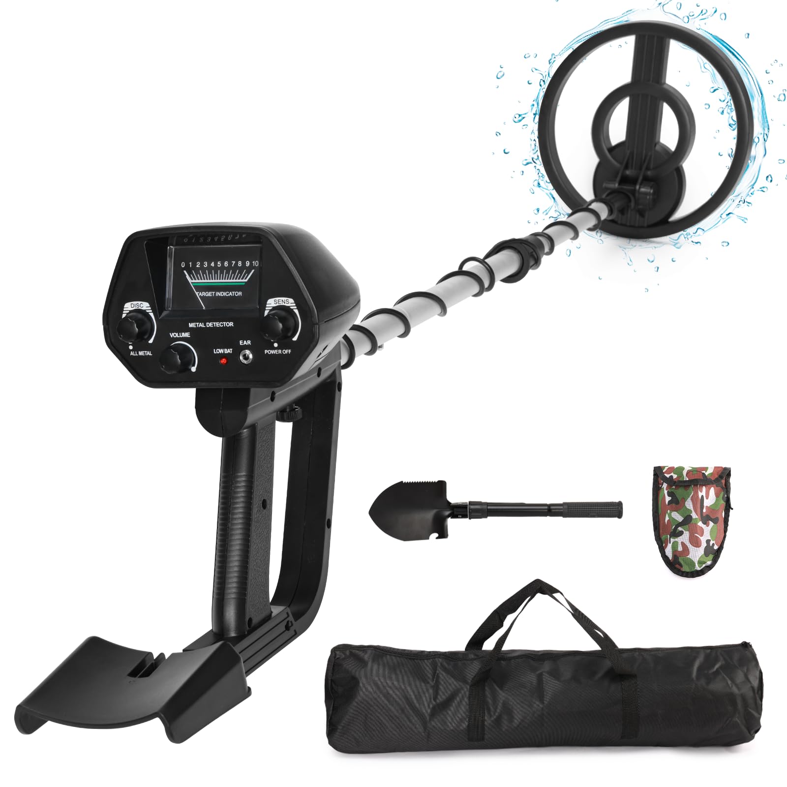 Professional Metal Detector for Adults & Kids - Waterproof Gold Detector with Underground & Underwater Detection - Complete Metal Detector Kit for Treasure Hunting, Beach, Park & Outdoor Adventures