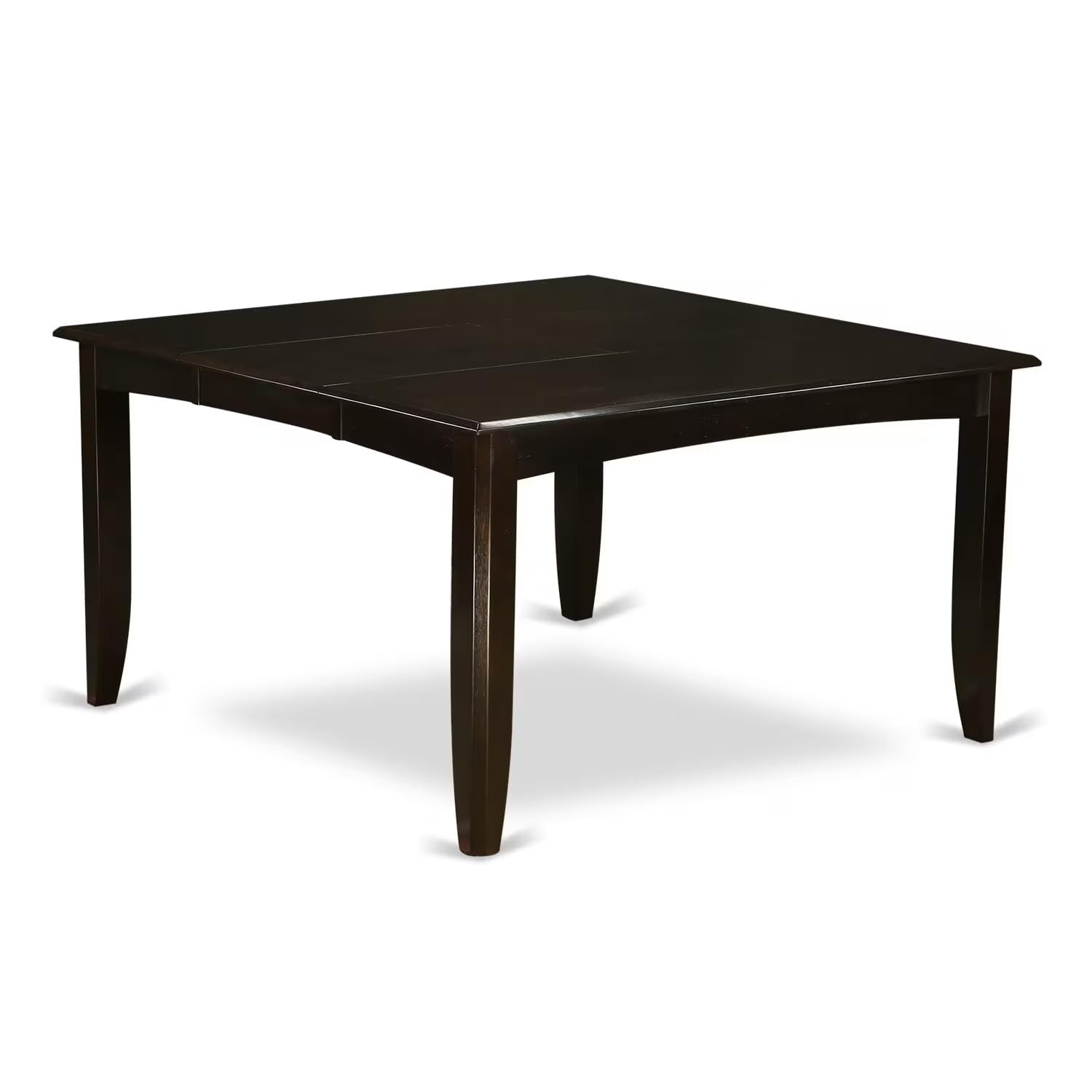 East West Furniture PFBO5-CAP-W 5-Piece Cappuccino Dining Set with Square Table (54x54 Inch) & 4 Chairs, Butterfly Leaf Extension - Perfect for Small Kitchens, Breakfast Nooks & Compact Dining Spaces
