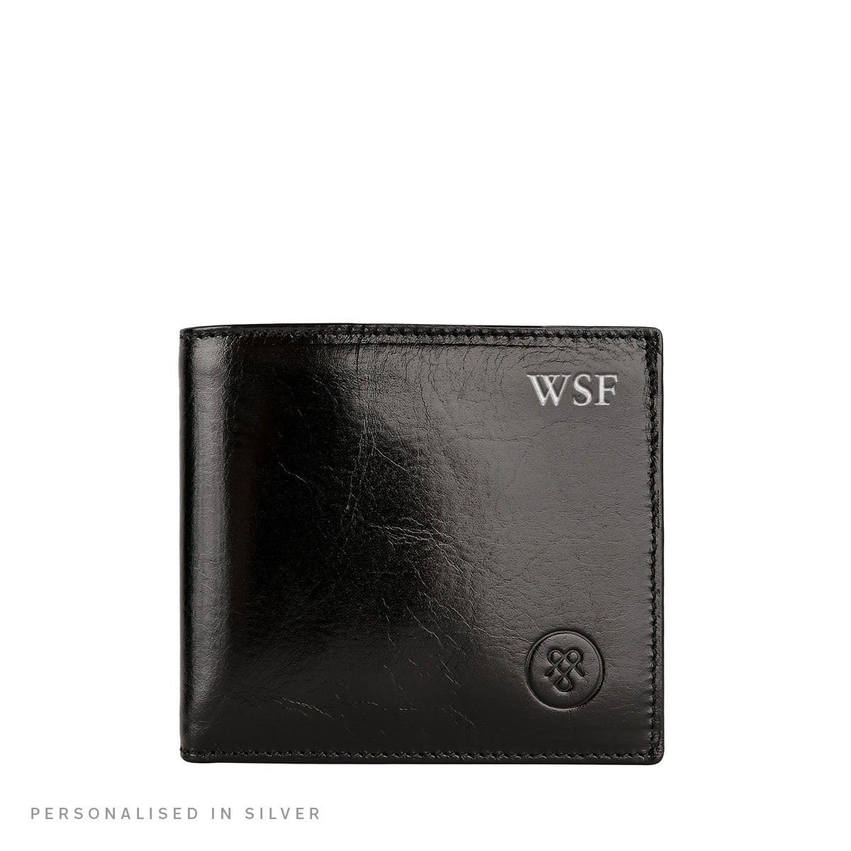 Maxwell Scott Ticciano RFID Leather Coin Pocket Wallet - Chocolate Brown Genuine Leather Wallet for Men - Perfect for Travel, Business & Everyday Use