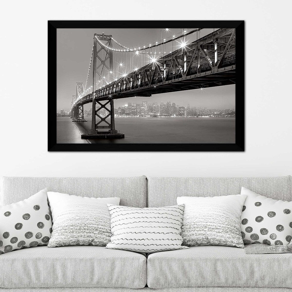 Bay Bridge at Night Print on Acrylic - Stunning Modern Wall Art for Living Room, Office & Bedroom Decor