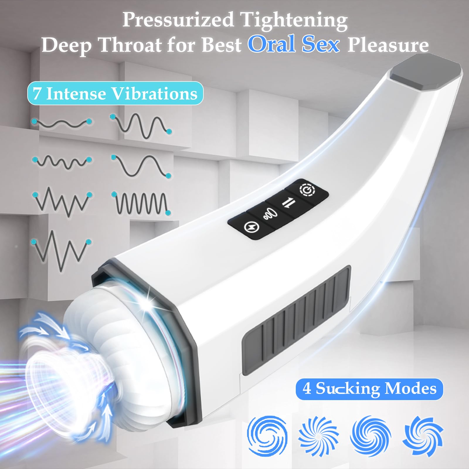 3 in 1 Thrusting Sucking Vibrating Automatic Male Masturbator - Hands-Free Adult Sex Toy for Men with Blowjob & Stroking Functions | Realistic Penis Vibrator for Solo Pleasure & Couples Play | Perfect for Travel, Discreet Storage & Stress Relief