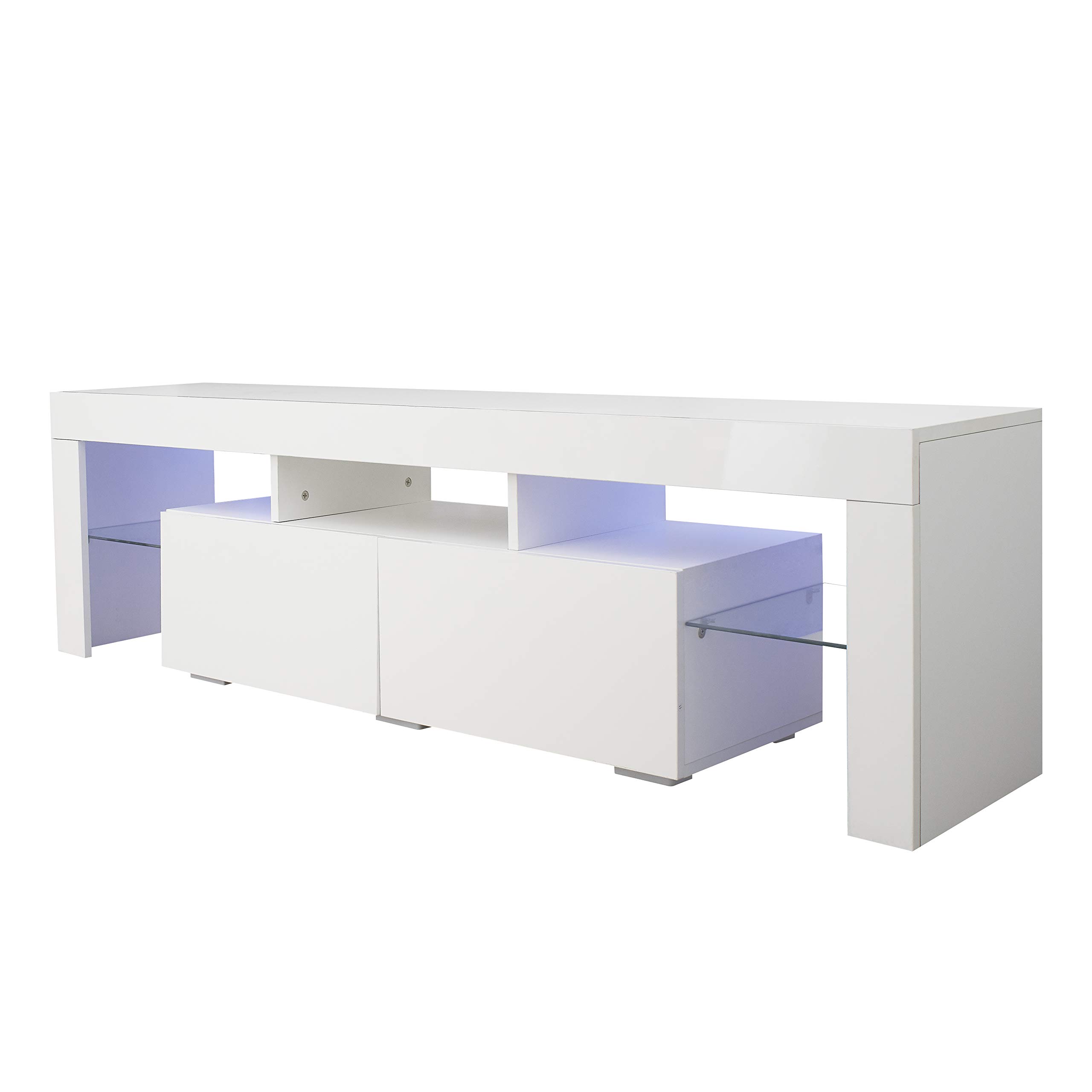 180° Swivel Wall Mounted Floating TV Stand with Storage - 80
