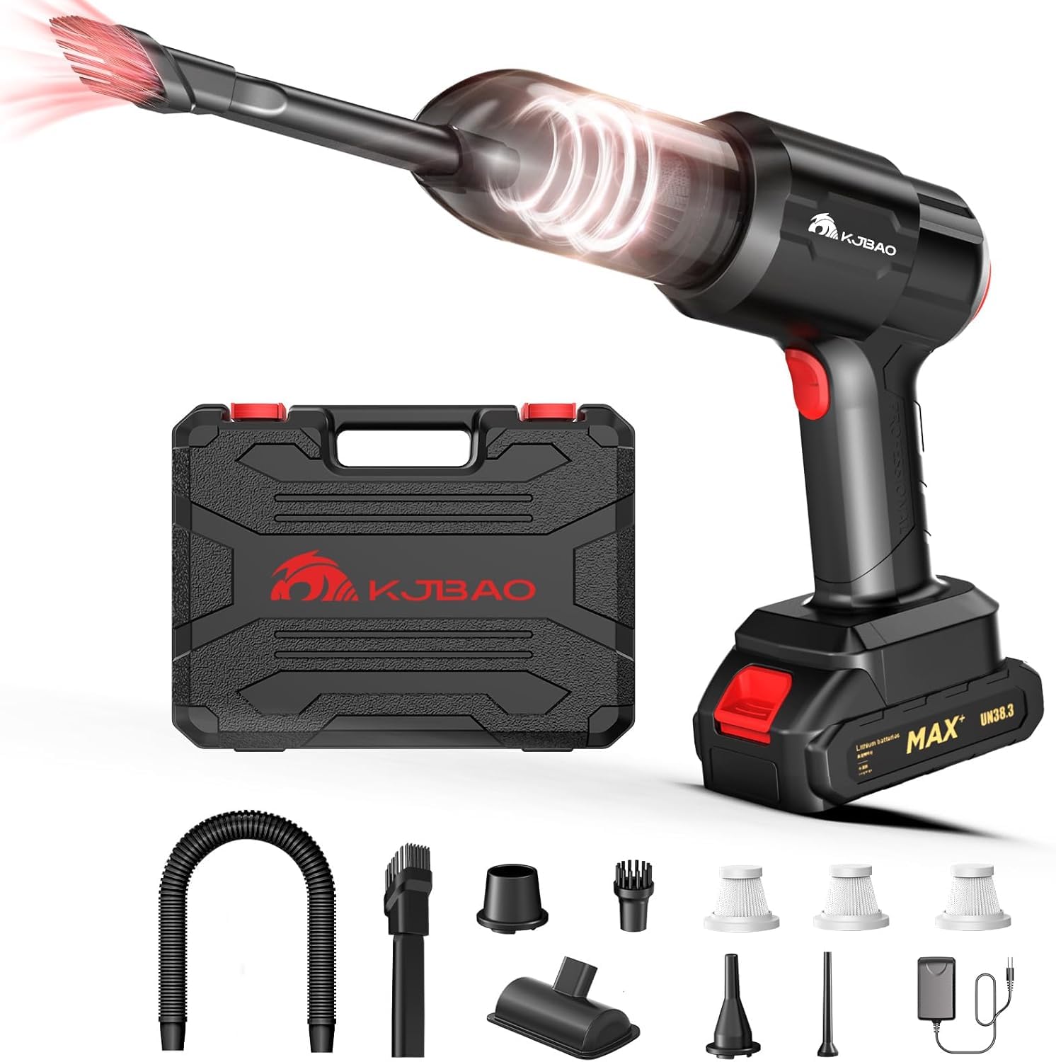 Powerful 21000Pa Cordless Handheld Vacuum Cleaner - 18V/120W Portable Car Vacuum & Air Duster for Home, Office, Pet Hair - Ideal for Quick Car Cleaning, Pet Hair Removal & Workspace Dusting