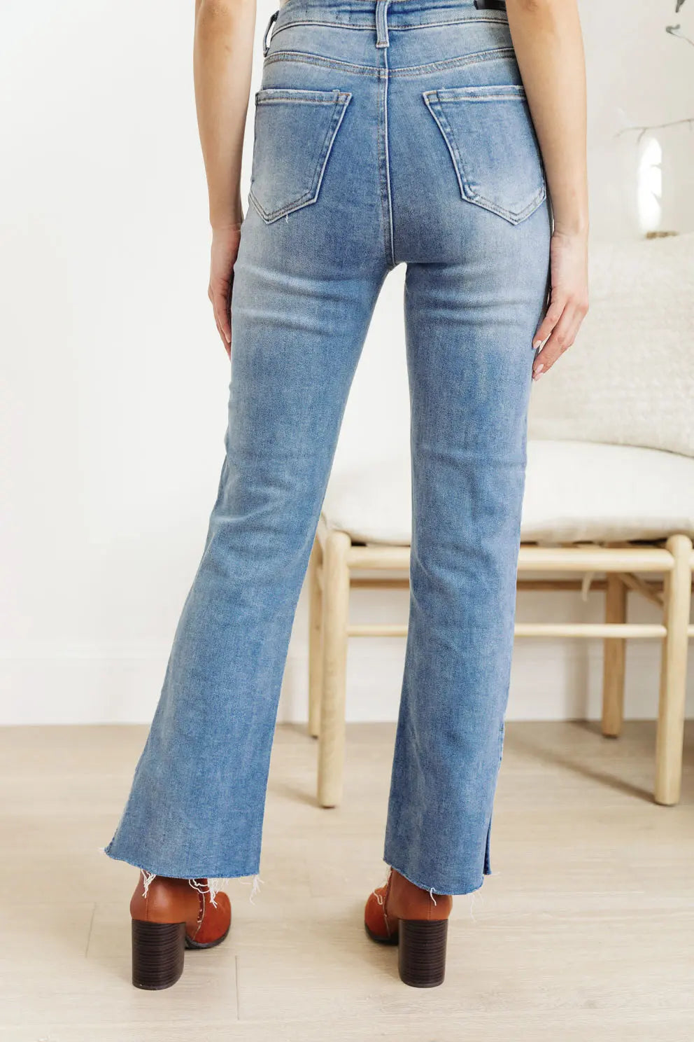 Jody Slim Flare Side Slit Jeans for Women - High Waisted Stretch Denim Pants with Side Slits | Perfect for Casual Outfits, Date Nights & Street Style