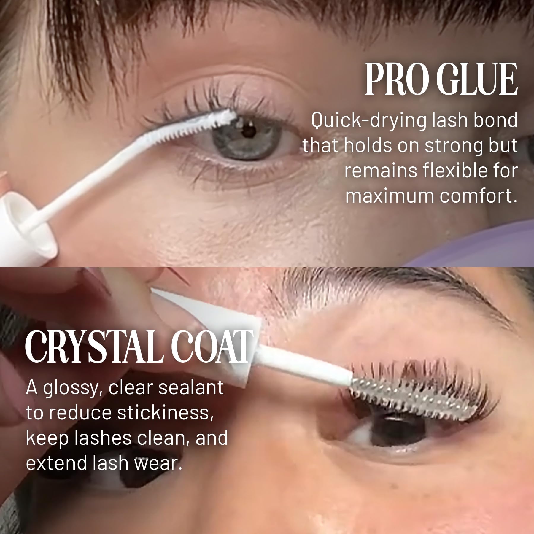 Lilac St - Eternal Bond Black Lash Glue & Lash Crystal Coat - Long Lasting Fast Drying Eyelash Adhesive - Waterproof Vegan Lash Sealant for Extended Wear, Reduces Stickiness & Keeps Lashes Clean - Perfect for Weddings, Parties & Daily Makeup Looks