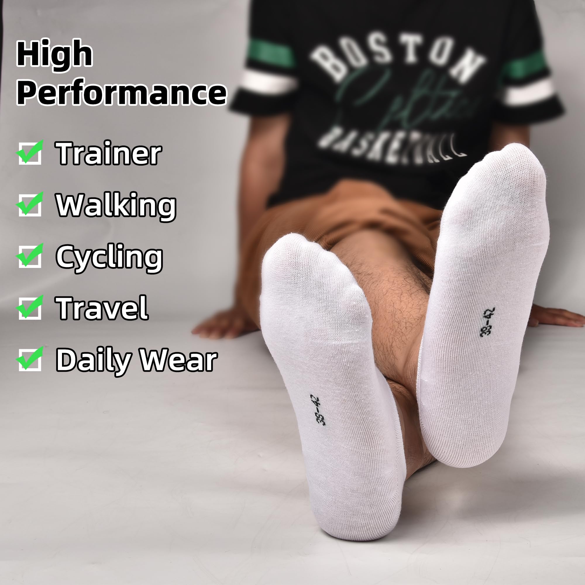 Tphon Men's No Show Socks 8-Pack - Non Slip Low Cut Ankle Socks for Athletic Shoes, Loafers & Sneakers - Breathable Liner Socks for Running, Workout & Casual Wear