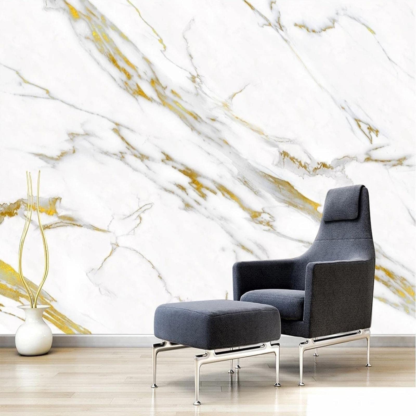 3D White Texture Marble Wall Mural Art Wallpaper - Modern Minimalist Style Custom Wall Poster for Living Room, Dining Room, Bedroom & Sofa Wall Decor | Peel and Stick Removable Wallpaper for Home Office & Commercial Spaces