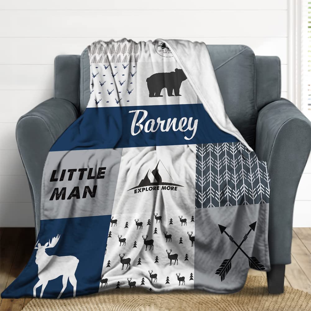 Personalized Baby Blankets with Custom Name - Soft Yoke Style Swaddle Blanket for Newborns, Toddlers & Kids | Perfect Baby Shower Gift, Birthday Present for Boys & Girls | Nursery Essential, Travel Companion, Photo Prop