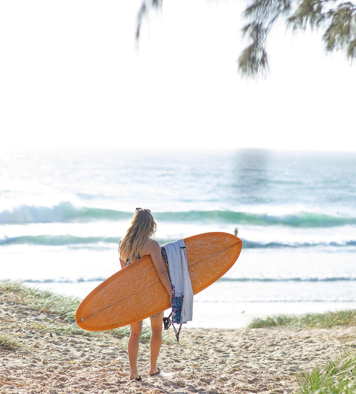 Extra Shot by Rachael Tilly Midlength Surfboard - Clay Color - Perfect for Intermediate Surfers & Small to Medium Waves | Beach, Vacation & Surfing Lifestyle