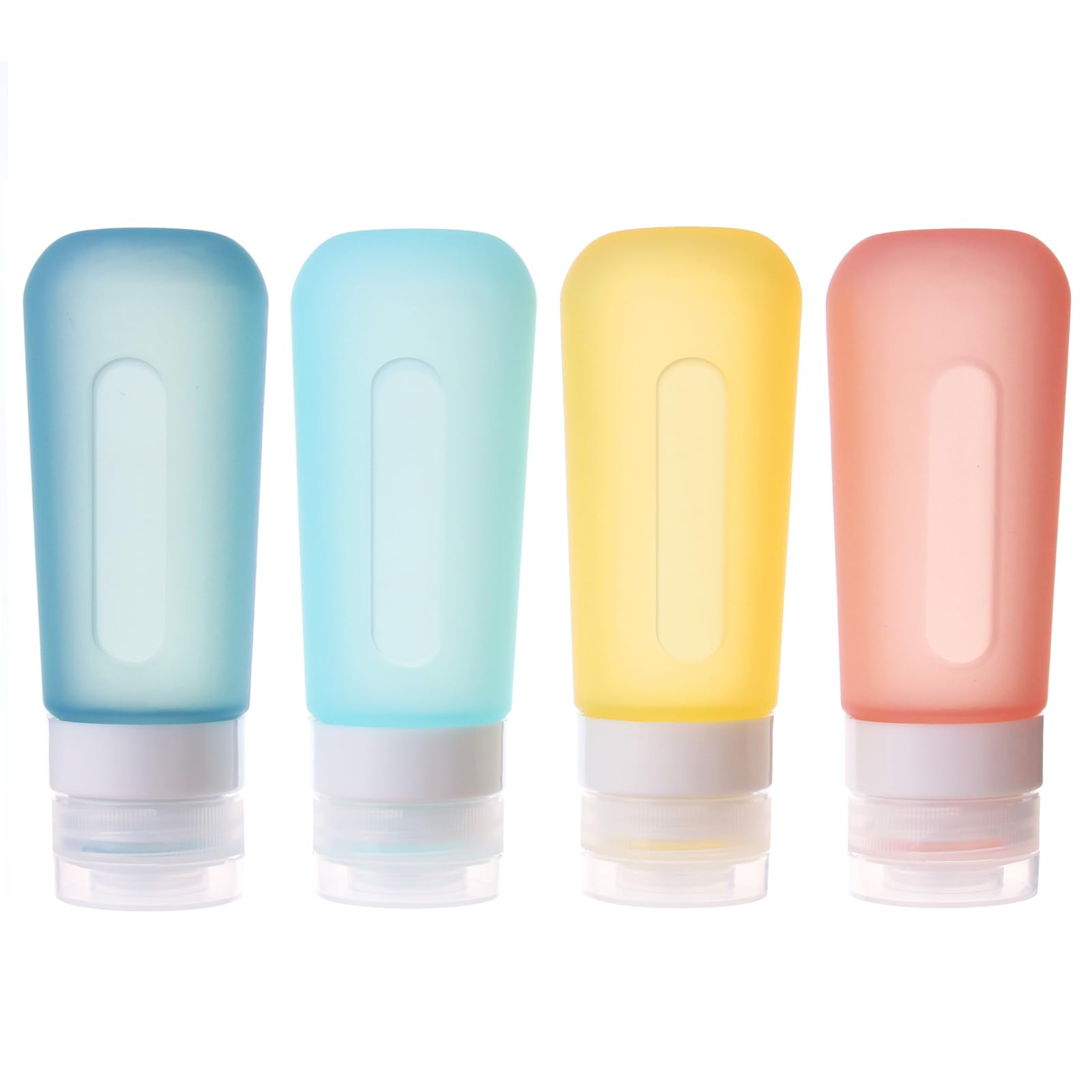 TSA Approved 3oz Travel Size Toiletries Bottles - BPA Free Leak Proof Silicone Containers for Shampoo, Conditioner & Lotion (Yellow) | Portable Travel Essentials for Airplane, Gym & Vacation
