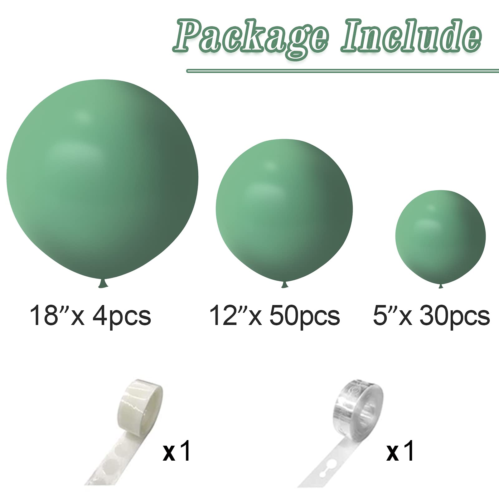 Sage Green Balloons Garland Arch Kit - 84 pcs 5
