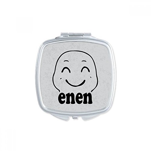 DIYthinker Cute Smiley Face Black Compact Mirror - Double Sided Portable Pocket Makeup Mirror for Purse, Travel & Everyday Use