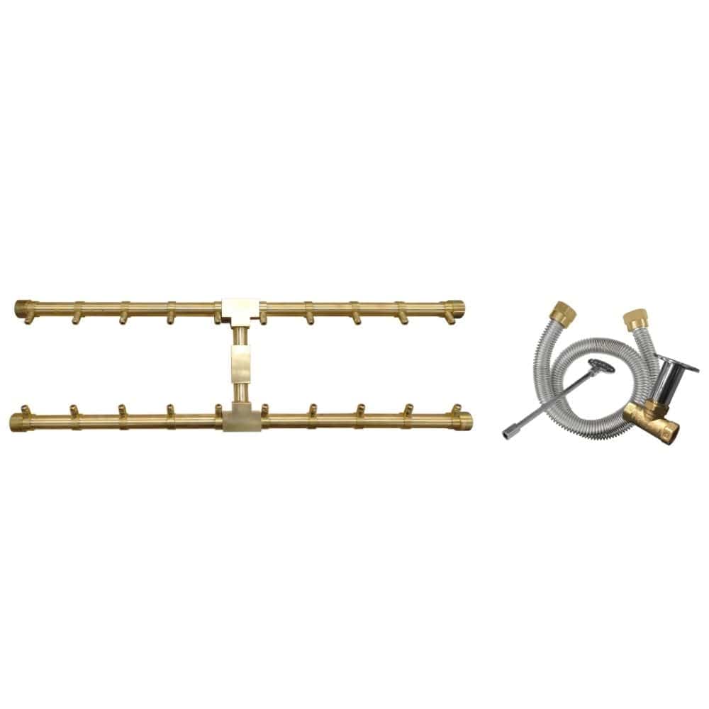 Firegear Pro Series H Burners - High Performance Brass Gas Burner for Outdoor Cooking, Camping & Backyard BBQs - Compatible with Propane & Natural Gas