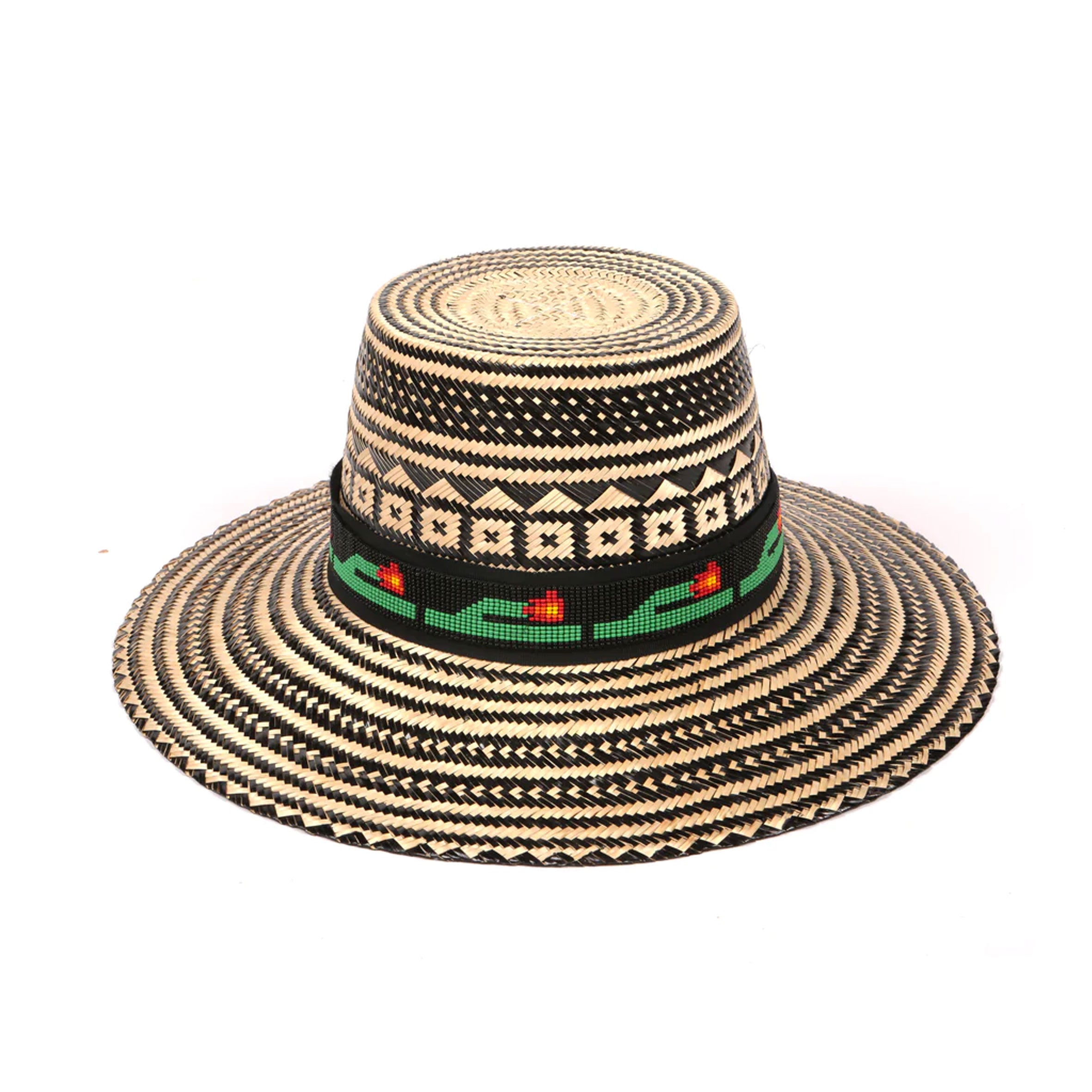 Senita Ikara Cactus Hat for Women - Breathable Sun Protection Wide Brim Hat, Natural & Black Color - Perfect for Hiking, Beach, Gardening and Outdoor Activities