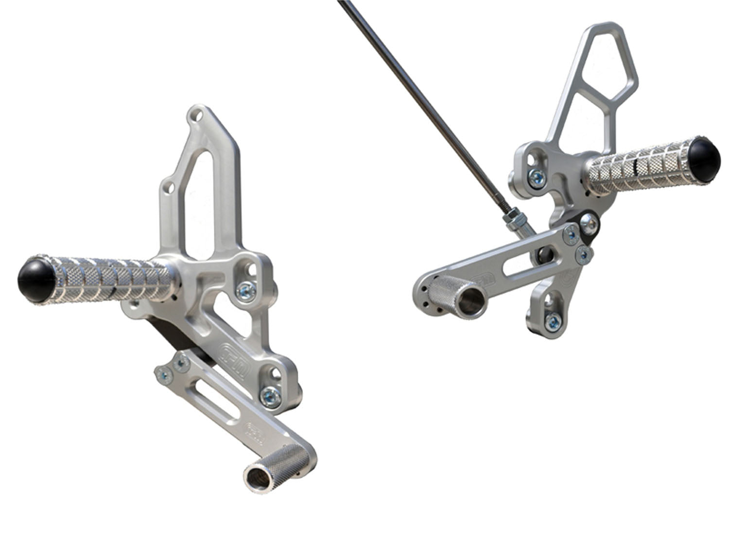 Yamaha FZ07 MT07 XSR700 Rearset Foot Pegs - Silver CNC Adjustable Rear Sets for Enhanced Riding Comfort & Control - Perfect for Street Racing & Custom Motorcycle Builds