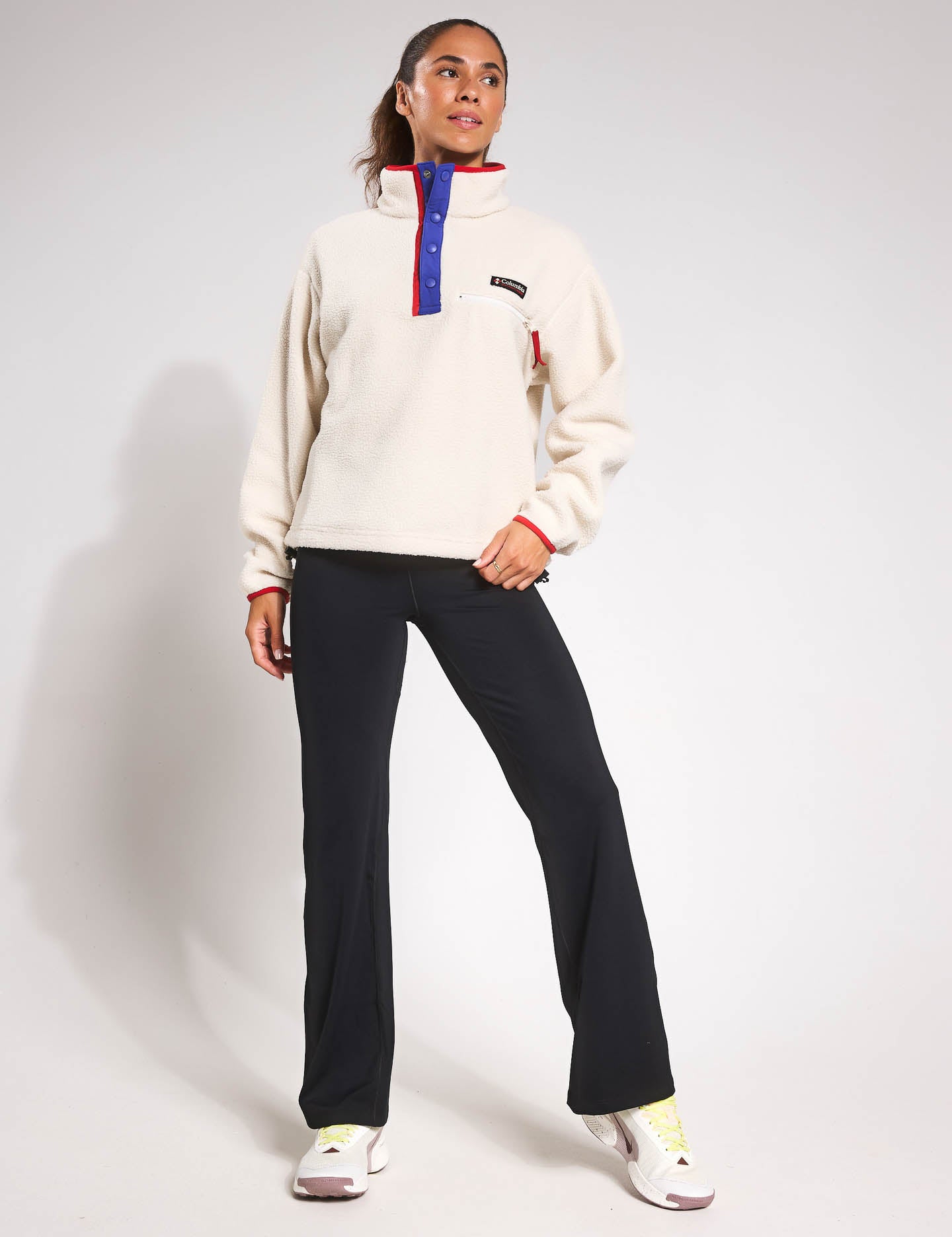 Helvetia II Cropped Sherpa Half Snap Fleece Jacket - Warm Winter Pullover for Women | Cozy Outdoor Hiking & Casual Streetwear Fashion