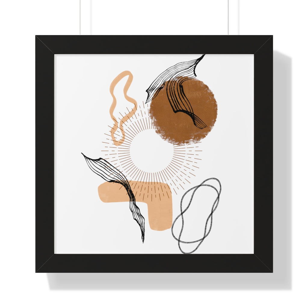 Modern Abstract Framed Vertical Wall Art Poster - Home & Office Decor for Living Room, Bedroom, Study