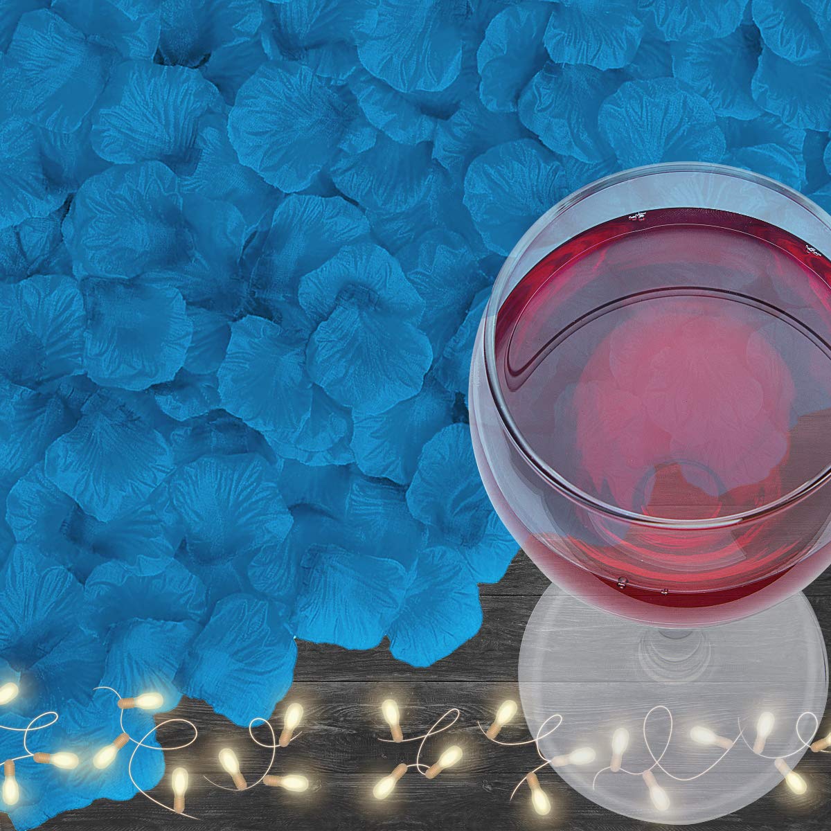 4500 Pack Artificial Blue Rose Petals - Realistic Fake Flower Petals for Romantic Nights, Valentine's Day, Wedding Decor & Party Supplies - Perfect for Aisle Scattering, Table Centerpieces, and Photo Backdrops