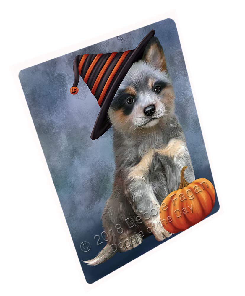 Happy Halloween Blue Heeler Dog Witch Hat Pumpkin Large Refrigerator Dishwasher Magnet 18x24 Inch - Perfect for Kitchen Decor, Office Whiteboard, and Holiday Party Decorations RMAG89976