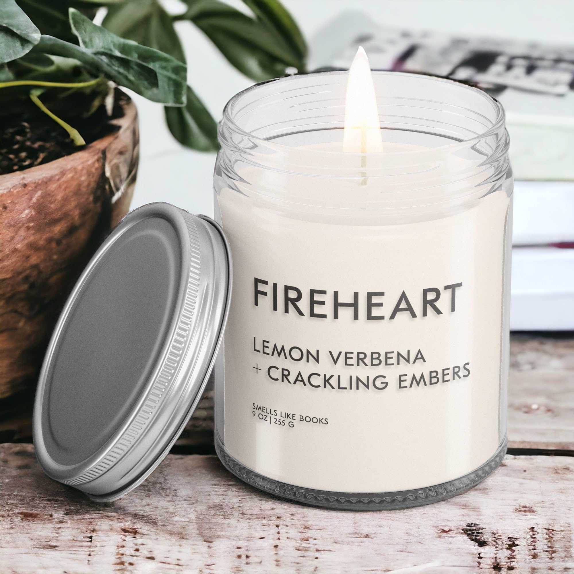 FIREHEART Book Lovers Soy Candle - Book Scented Vegan Candle, Cruelty-Free & Phthalate-Free - Perfect for Reading Nooks, Cozy Evenings & Book Club Gatherings