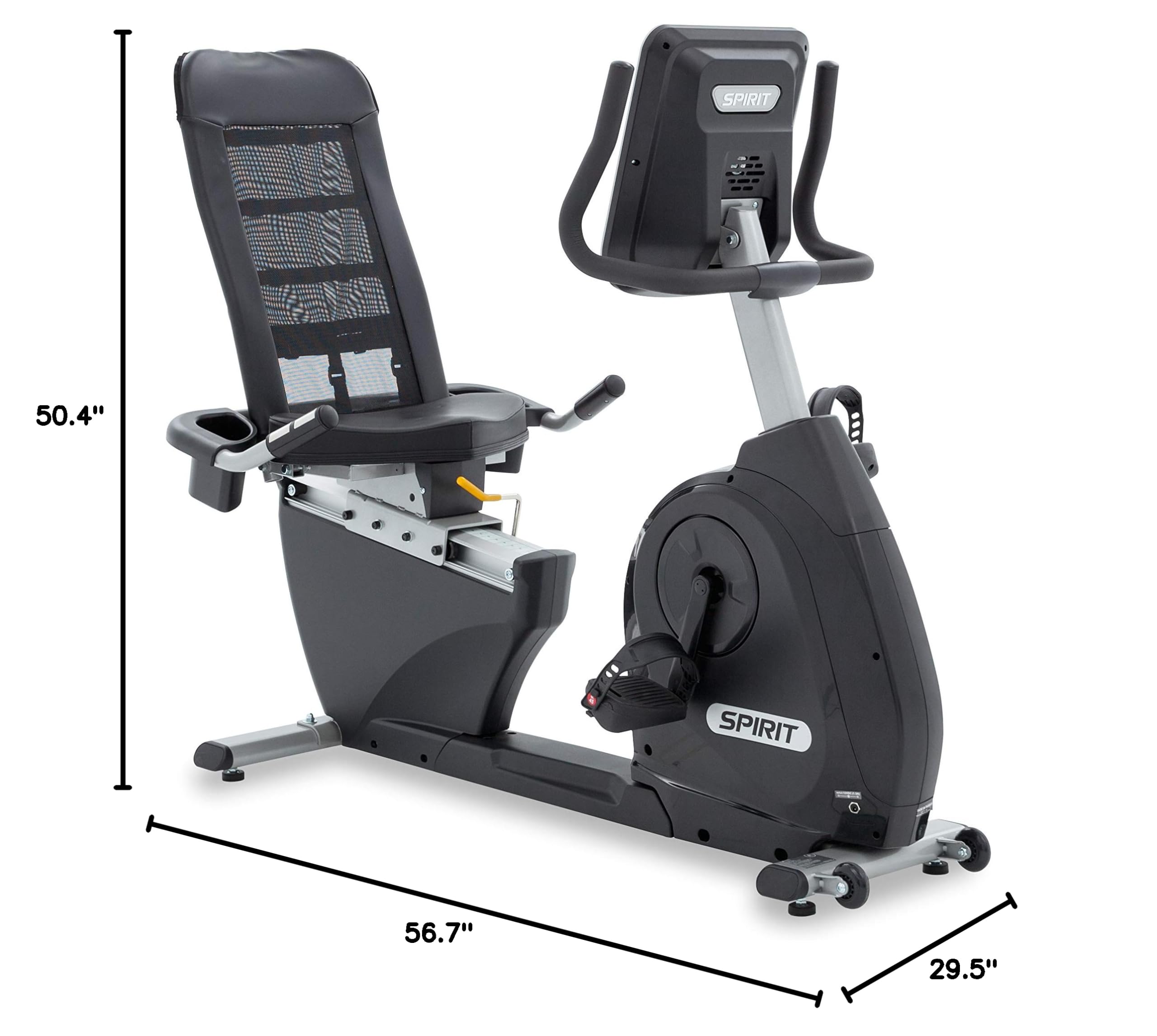 Spirit Fitness XBR25 Recumbent Exercise Bike for Home Gym - Low Impact Cardio Workout for Seniors & Rehabilitation